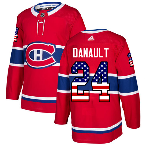 Adidas Canadiens #24 Phillip Danault Red Home Authentic USA Flag Stitched NHL Jersey